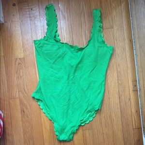 Green Scalloped One Piece